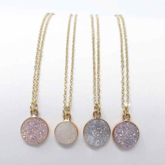 Neutral Round Druzy Necklaces - Picture 7 of 7